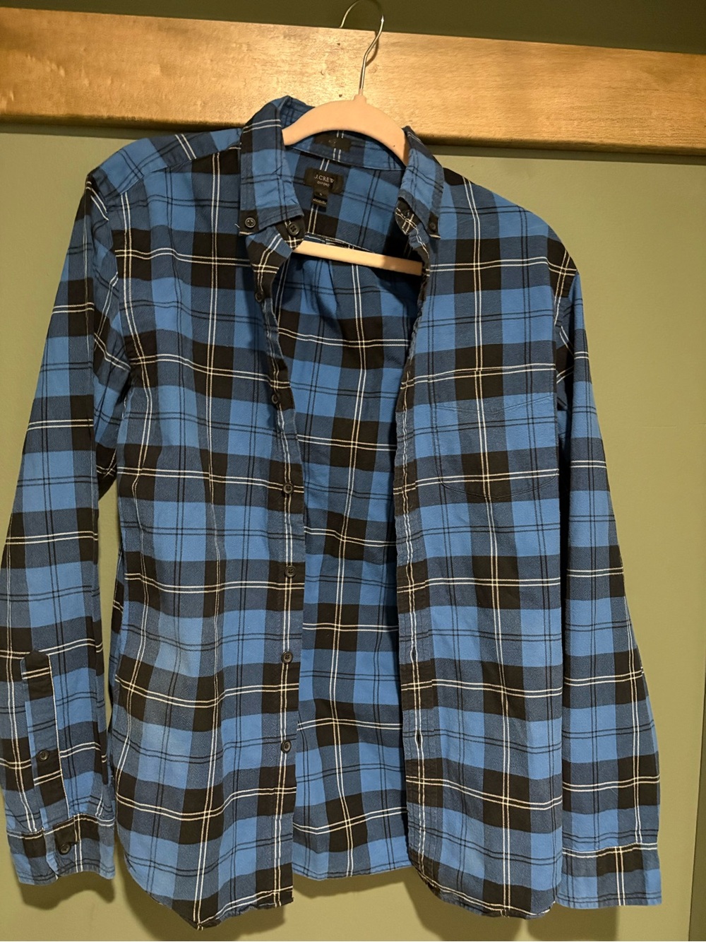 J. Crew Blue and Black Plaid Button-Down Shirt